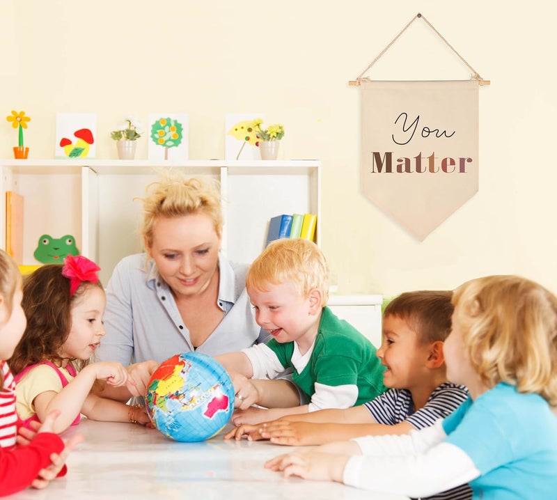 Sioial You Matter-Inclusion,School Counselor Office Decor-Social Worker Equality Safe Space Wall Decor Gifts-Classroom Nursery Canvas Hanging Flag Pennant Banner Wall Decor-Diversity Education - Image 2